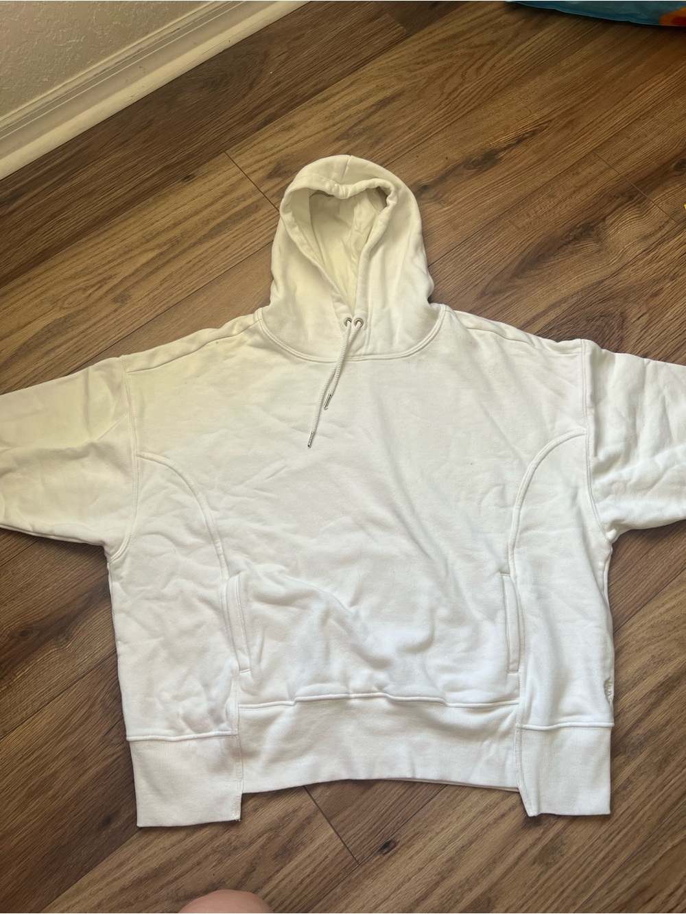 FP Movement Free People White Structured Panel Pullover Hoodie XS